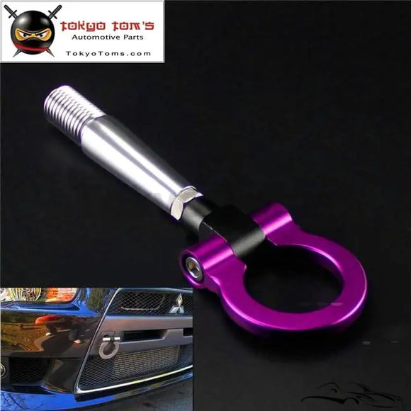 Front Rear Folding Racing Tow Hook Ring For Mitsubishi Lancer EVO Ex 08-11 Purple