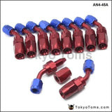 10PCS/LOT  AN4 Pipe joints Aluminum 45 Degree Swivel Oil/Fuel Fitting Adaptor Oil cooler hose fitting  AN4-45A