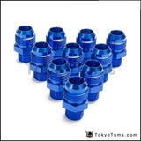 10PCS/LOT Blue Male Blued Anodized Aluminum Union Adapter Fittings For All Oil coole / Fuel Tank AN12-01M2015