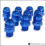 10PCS/LOT Blue Male Blued Anodized Aluminum Union Adapter Fittings For All Oil coole / Fuel Tank AN12-01M2015