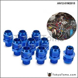 10PCS/LOT Blue Male Blued Anodized Aluminum Union Adapter Fittings For All Oil coole / Fuel Tank AN12-01M2015