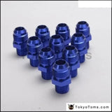 10PCS/LOT Aluminum Straight Fuel Fittings Adaptor Male Blue Thread For All Oil coole / Fuel Tank Line AN10-01M1815