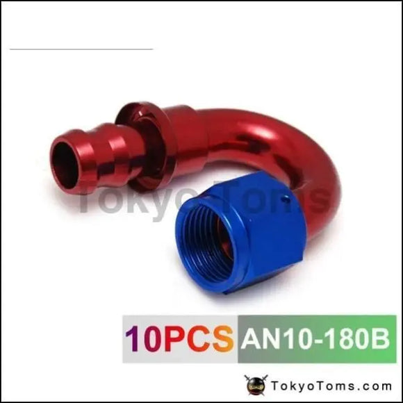 10AN AN10 10-AN 180 Degree SWIVEL OIL/FUEL/GAS LINE HOSE END PUSH-ON MALE FITTING AN10-180B