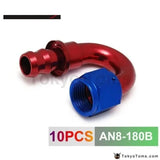 8AN AN8 8-AN 180 Degree SWIVEL OIL/FUEL/GAS LINE HOSE END PUSH-ON MALE FITTING AN8-180B - Tokyo Tom's