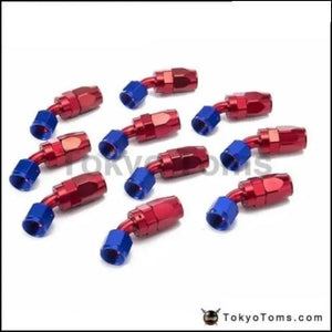 10pcs/set  AN8 45 Degree Aluminum Swivel Oil/Fuel/Air/Gas Line Hose End Fitting Blue  AN8-45A