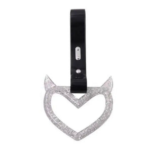 Glittered Devil Heart Tsurikawa Black Straps