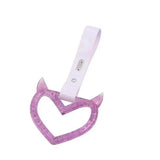 Glittered Devil Heart Tsurikawa White Straps