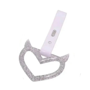 Glittered Devil Heart Tsurikawa White Straps