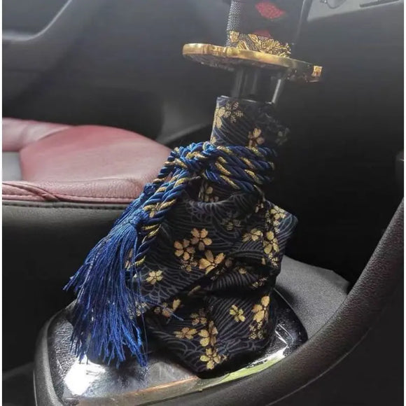 Gold Cherry Blossom + Blue Gear Boot Cover