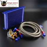 15 Row Thermostat Adaptor Engine Racing Trust Oil Cooler Kit For Car/Truck Blue/ Black/ Gold