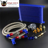 15 Row Thermostat Adaptor Engine Racing Trust Oil Cooler Kit For Car/Truck Blue/ Black/ Gold