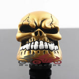 Golden Skull Head White Teeth Gear Shifter