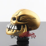 Golden Skull Head White Teeth Gear Shifter