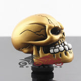 Golden Skull Head White Teeth Gear Shifter