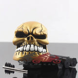 Golden Skull Head White Teeth Gear Shifter