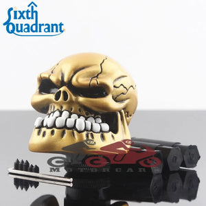 Golden Skull Head White Teeth Gear Shifter