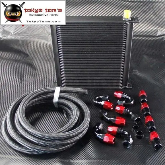 40 Row AN10 Engine Oil Cooler + 5M AN10 Oil Line W/ Hose Fittings Kit - Tokyo Tom's