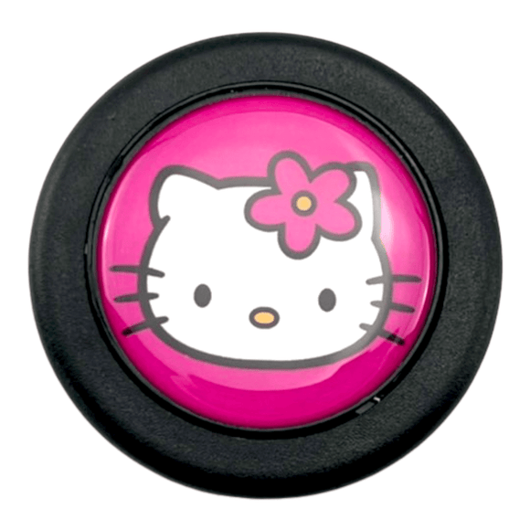 Kitty Cat Flower Horn Button