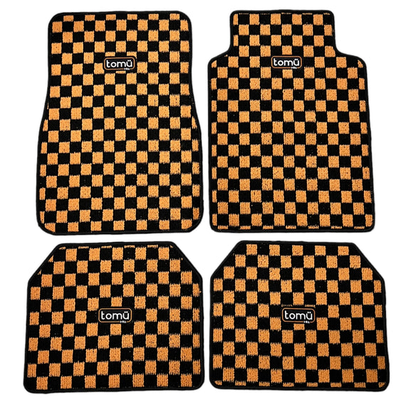Tomu Orange Checker Floor Mats Tomu
