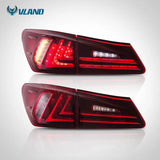 VLAND Fit Lexus IS250/IS300/IS350 2006-2012 Tail light Led Design Red Lens Taillight Assembly Rear Lamp - Tokyo Tom's