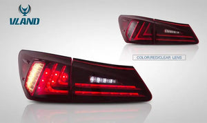 VLAND Fit Lexus IS250/IS300/IS350 2006-2012 Tail light Led Design Red Lens Taillight Assembly Rear Lamp - Tokyo Tom's