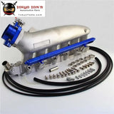 Intake Manifold +Fuel Rail &90-80mm Q45 Throttle Body Fits For Nissan Skyline R32 R33 Rb25 Rb25Det GTs-T