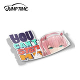 Jump Time 13cm x 9.8cm Funny Waterproof Car Stickers JDM Car Decals For Darling in the Franxx  Zero Two BIG HEAD Vinyl Car Wrap