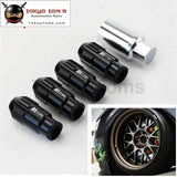 4 Pcs W/ Key 12X1.5 Spec Racing Aluminum Lock Locking Lug Nuts Black