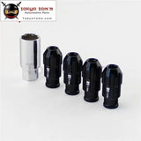 4 Pcs W/ Key 12X1.5 Spec Racing Aluminum Lock Locking Lug Nuts Black