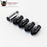 4 Pcs W/ Key 12X1.5 Spec Racing Aluminum Lock Locking Lug Nuts Black