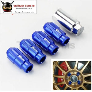 4 Pcs W/ Key 12X1.5 Spec Racing Aluminum Lock Locking Lug Nuts Blue