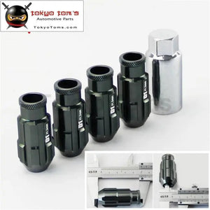 4 Pcs W/ Key 12X1.5 Spec Racing Aluminum Lock Locking Lug Nuts Gray