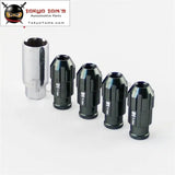 4 Pcs W/ Key 12X1.5 Spec Racing Aluminum Lock Locking Lug Nuts Gray