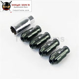 4 Pcs W/ Key 12X1.5 Spec Racing Aluminum Lock Locking Lug Nuts Gray