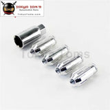 4 Pcs W/ Key 12X1.5 Spec Racing Aluminum Lock Locking Lug Nuts Silver