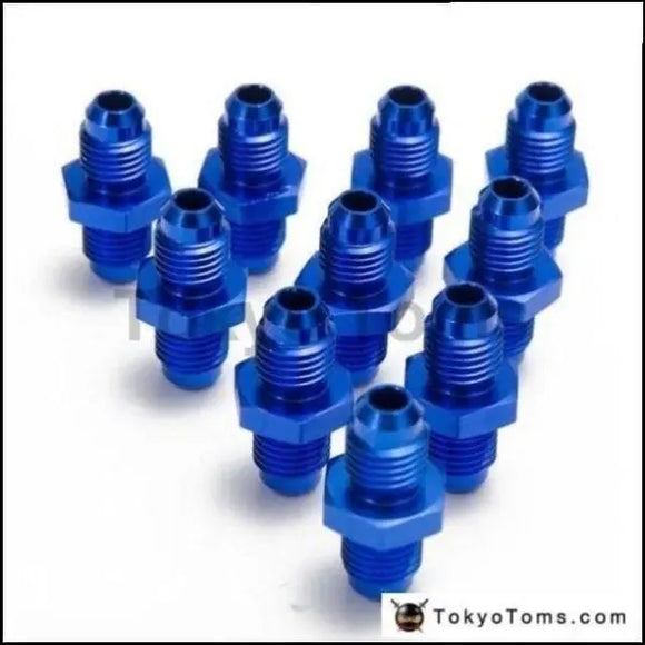 10PCS/LOT Blue Anodized Lightweight Finish -4 AN Male Flare to -4 AN Male Flare Union Fitting Adapters Stra AN4-AN4