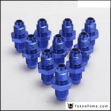 10PCS/LOT Blue Anodized Lightweight Finish -4 AN Male Flare to -4 AN Male Flare Union Fitting Adapters Stra AN4-AN4