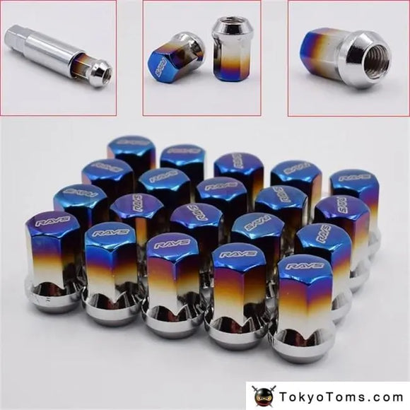 M12x1.5 Stainless Steel Roasted Blue Rays Lug Nuts Wheel Nuts Spline Wheel Lock Nut - Tokyo Tom's