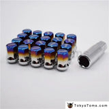 M12x1.5 Stainless Steel Roasted Blue Rays Lug Nuts Wheel Nuts Spline Wheel Lock Nut - Tokyo Tom's