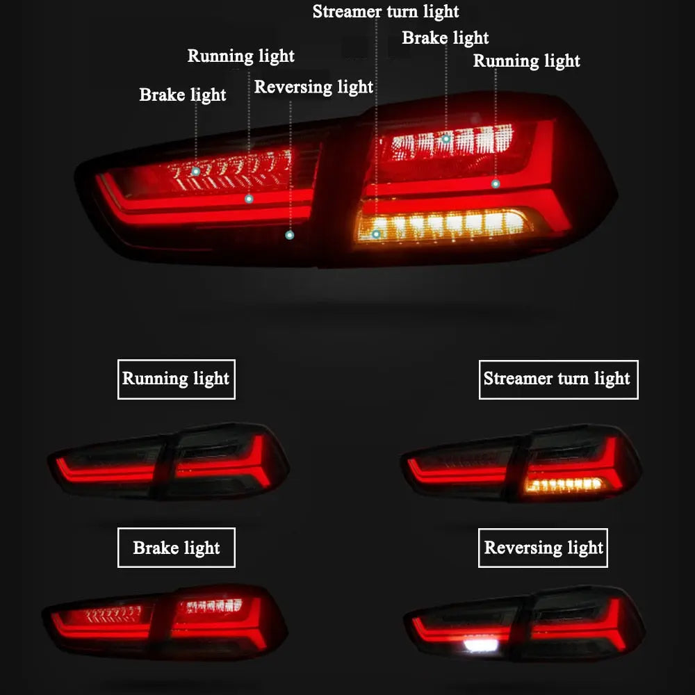 Evo Rize Rear Light Mitsubishi Lancer EVO X 2008-2017 Rear LED Tail Brake Light - Tokyo