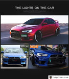 Mitsubishi Lancer & EVO Headlight 2008-2017 LED DRL - Sequential Indicators - Headlights With Demon Eyes - Tokyo Tom's