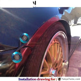 Neo Chrome JDM Aluminum Quick Release Fasteners Kit Fit For Bumper Trun - Tokyo Tom's