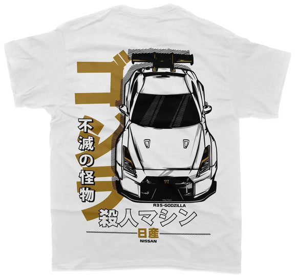 Nissan GTR R35 Godzilla - Gold - Unisex T-Shirt - Car Enthusiast - Drifting Drag JDM - Tokyo Tom's