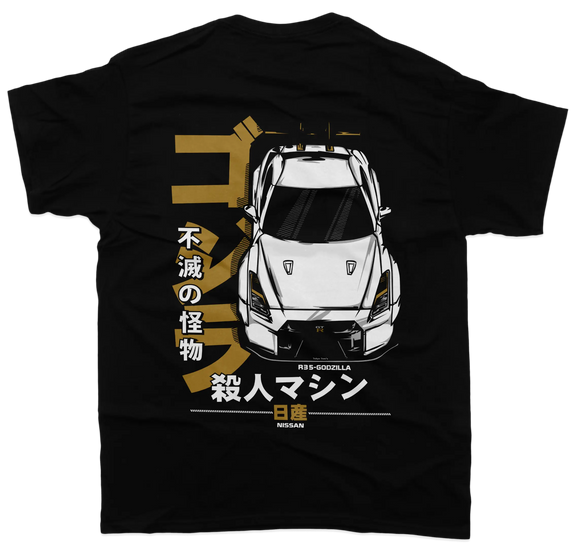 Nissan GTR R35 Godzilla - Gold & Black - Unisex T-Shirt