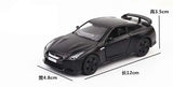 Nissan GTR pull back retro car toy 2 open door 1:36 scale alloy model car matte