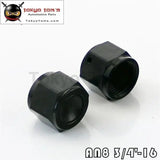 2Pcs 8-An An8 Anodized Aluminum Adapter Female Flare Cap /Plug/ Nut Fitting Bk