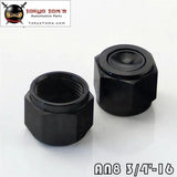 2Pcs 8-An An8 Anodized Aluminum Adapter Female Flare Cap /Plug/ Nut Fitting Bk