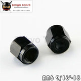 2Pcs Anodized Aluminum 6-An An6 Adapter Female Flare Cap /Plug/ Nut Fitting Bk