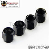 4Pcs 4-An An4 Anodized Aluminum Adapter Female Flare Cap /Plug/ Nut Fitting Bk