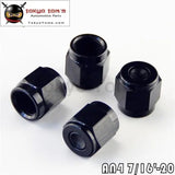 4Pcs 4-An An4 Anodized Aluminum Adapter Female Flare Cap /Plug/ Nut Fitting Bk